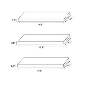 White Floating Shelves for Wall,Set of 3 Wall Shelves Perfect Home Decor for Bathroom Living Room Kitchen Bedroom Office Storage Shelf