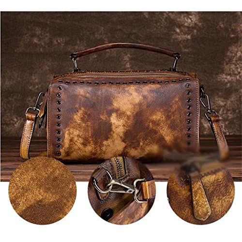 LHLLHL Ladies Vintage Leather Crossbody Bag Ladies Vintage Large Capacity Tote Bag (Color : C, Size : 26cm-16cm-17cm)