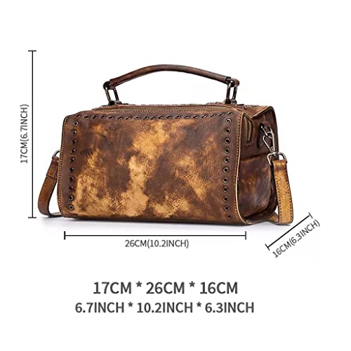 LHLLHL Ladies Vintage Leather Crossbody Bag Ladies Vintage Large Capacity Tote Bag (Color : C, Size : 26cm-16cm-17cm)