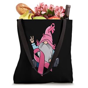 Gnome Pink Ribbon Breast Cancer Awareness Month Cute Warrior Tote Bag