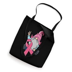 Gnome Pink Ribbon Breast Cancer Awareness Month Cute Warrior Tote Bag