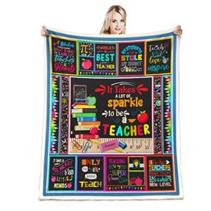 Teacher Gifts For Women Men, Teacher Blanket Teacher Appreciation Gifts Throw Blankets 50"x60", Thank You Best Teacher Gifts for Teachers Day Graduation Retirement from Student, Back to School Blanket