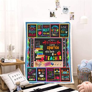 Teacher Gifts For Women Men, Teacher Blanket Teacher Appreciation Gifts Throw Blankets 50"x60", Thank You Best Teacher Gifts for Teachers Day Graduation Retirement from Student, Back to School Blanket