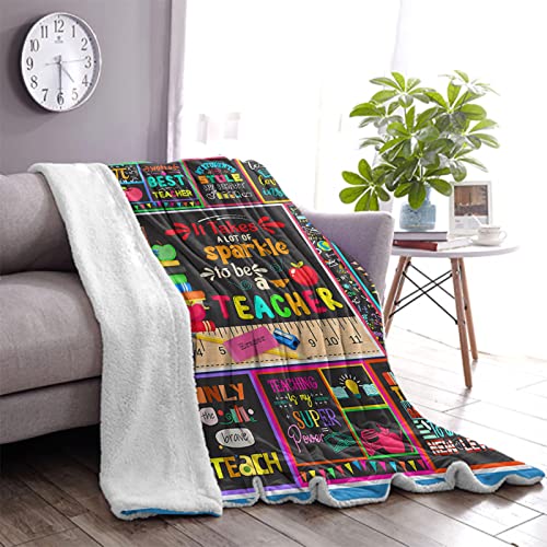 Teacher Gifts For Women Men, Teacher Blanket Teacher Appreciation Gifts Throw Blankets 50"x60", Thank You Best Teacher Gifts for Teachers Day Graduation Retirement from Student, Back to School Blanket