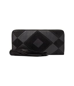 frye miren patchwork zip wallet black one size