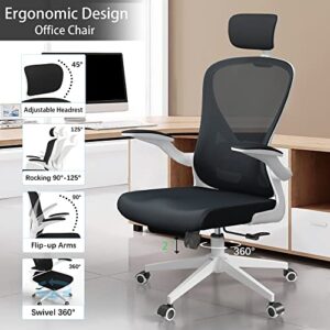 SICHY AGE Ergonomic Chair with Headrest Big and Tall Office Chair Computer Desk Chair Swivel Desk Chair Adjustable Headrest Lumbar Support Office Chair 450 lbs Heavy Duty Office Chair with Metal Base