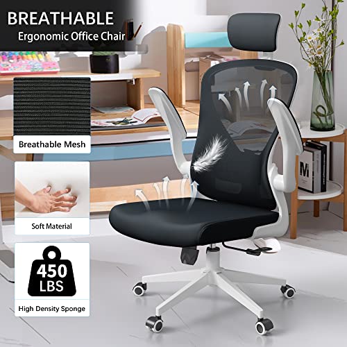 SICHY AGE Ergonomic Chair with Headrest Big and Tall Office Chair Computer Desk Chair Swivel Desk Chair Adjustable Headrest Lumbar Support Office Chair 450 lbs Heavy Duty Office Chair with Metal Base