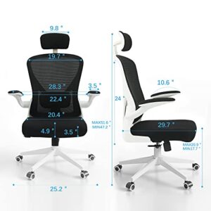 SICHY AGE Ergonomic Chair with Headrest Big and Tall Office Chair Computer Desk Chair Swivel Desk Chair Adjustable Headrest Lumbar Support Office Chair 450 lbs Heavy Duty Office Chair with Metal Base