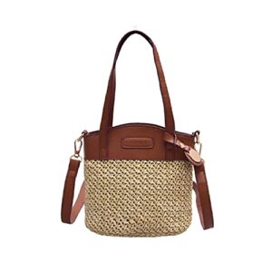 maafri fashion women straw crossbody bag woven bag suitable for daily beach party and birthday gifts (large)