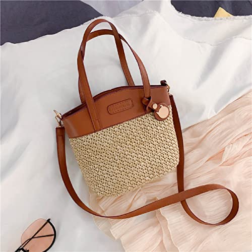 MAAFRI Fashion Women Straw Crossbody Bag Woven Bag Suitable for Daily Beach Party and Birthday Gifts (Large)