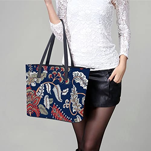 Womens Handbag Flowers Floral Print Leather Tote Bag Top Handle Satchel Bags For Lady