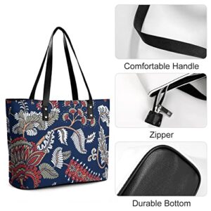 Womens Handbag Flowers Floral Print Leather Tote Bag Top Handle Satchel Bags For Lady