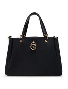 anne klein ak lock satchel, black