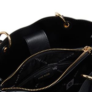 Anne Klein AK Lock Satchel, Black