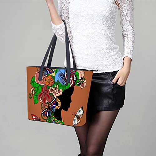 Womens Handbag Butterflies And Flowers Leather Tote Bag Top Handle Satchel Bags For Lady