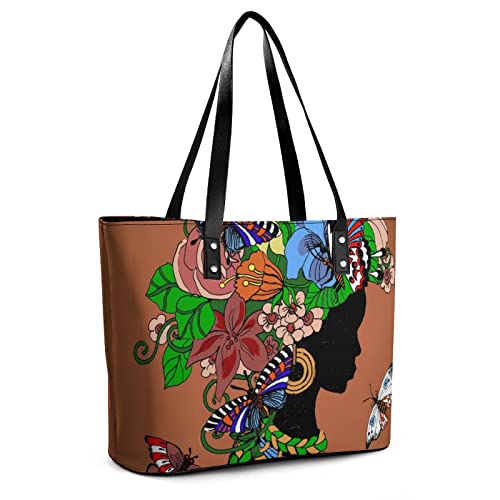 Womens Handbag Butterflies And Flowers Leather Tote Bag Top Handle Satchel Bags For Lady