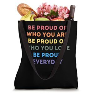 LGBT Pride Proud Gay Rainbow Flag LGBTQIA Love Tote Bag