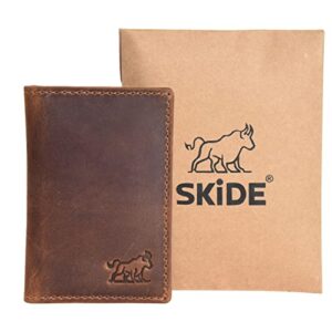 SKiDE Small Wallet for men | Minimalist Wallet & Cardholder wallet | Slim wallets for Men & Thin Bifold RFID Blocking Wallet | Front Pocket Wallet (CH2BDY) (Hunter Tan)