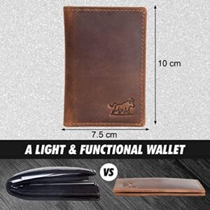 SKiDE Small Wallet for men | Minimalist Wallet & Cardholder wallet | Slim wallets for Men & Thin Bifold RFID Blocking Wallet | Front Pocket Wallet (CH2BDY) (Hunter Tan)