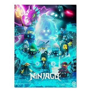 canvas poster art painting, ninjago print for bathroom, bedroom, dorm, home, office wall decor 12 x 18 inch