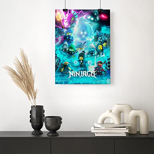 Canvas Poster Art Painting, Ninjago Print for Bathroom, Bedroom, Dorm, Home, Office Wall Decor 12 x 18 Inch