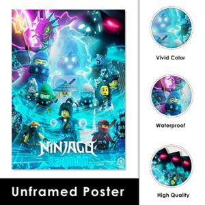 Canvas Poster Art Painting, Ninjago Print for Bathroom, Bedroom, Dorm, Home, Office Wall Decor 12 x 18 Inch