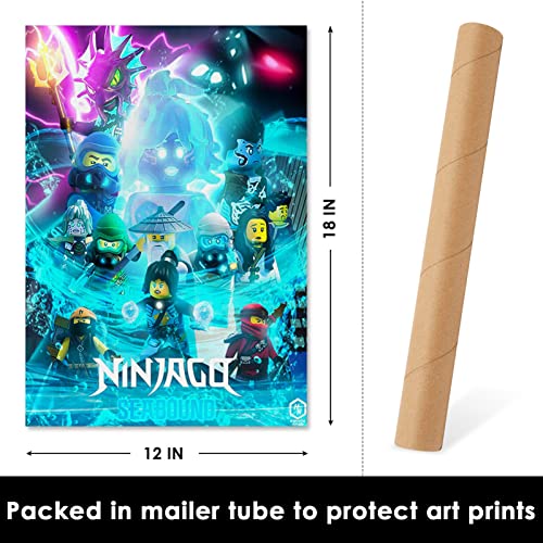 Canvas Poster Art Painting, Ninjago Print for Bathroom, Bedroom, Dorm, Home, Office Wall Decor 12 x 18 Inch