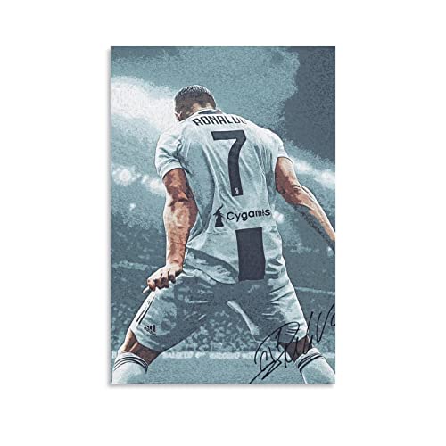 NITDODI Soccer Star Poster-Cristiano Ronaldo Canvas Poster-For Boy Bedroom Football Room GYM Wall Decor-Best Gifts for Football Fans-12in×18in (Ronaldo-1)