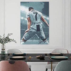 NITDODI Soccer Star Poster-Cristiano Ronaldo Canvas Poster-For Boy Bedroom Football Room GYM Wall Decor-Best Gifts for Football Fans-12in×18in (Ronaldo-1)