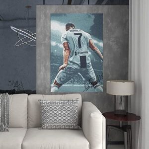 NITDODI Soccer Star Poster-Cristiano Ronaldo Canvas Poster-For Boy Bedroom Football Room GYM Wall Decor-Best Gifts for Football Fans-12in×18in (Ronaldo-1)