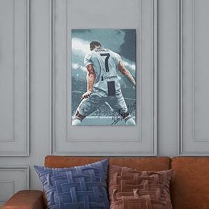 NITDODI Soccer Star Poster-Cristiano Ronaldo Canvas Poster-For Boy Bedroom Football Room GYM Wall Decor-Best Gifts for Football Fans-12in×18in (Ronaldo-1)