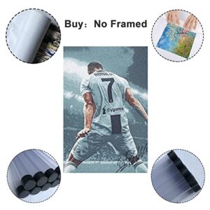 NITDODI Soccer Star Poster-Cristiano Ronaldo Canvas Poster-For Boy Bedroom Football Room GYM Wall Decor-Best Gifts for Football Fans-12in×18in (Ronaldo-1)