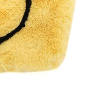 surell - Faux Rex Rabbit Smile Bag - Small Fuzzy Tote Bag - Cute Y2K Style - Luxurious Fluffy Fashion Purse - Yellow Pocketbook - Furry Stylish Handbag - (Yellow)