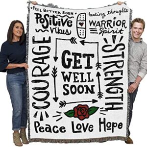 Pure Country Weavers Get Well Soon 1 Blanket - Gift Tapestry Throw Woven from Cotton - Made in The USA (72x54)