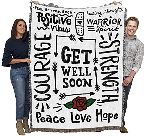 Pure Country Weavers Get Well Soon 1 Blanket - Gift Tapestry Throw Woven from Cotton - Made in The USA (72x54)