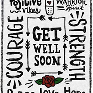 Pure Country Weavers Get Well Soon 1 Blanket - Gift Tapestry Throw Woven from Cotton - Made in The USA (72x54)