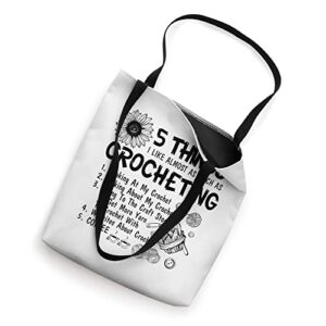 Funny Crochet Coffee 5 Things I Like Almost As Crocheting Tote Bag