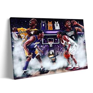 allen iverson poster canvas wall art portrait painting basketball posters for bedroom office wall decoration (16x24inch-no frame,a)