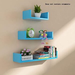 Wall Shelves Floating Shelves U Shape Hanging Bookshelf Rack Display Set of 3 Farmhouse Style Floating Shelf for Wall Décor, Hanging Shelves for Bedroom, Storage, Kitchen, Living Room by EFADECORE