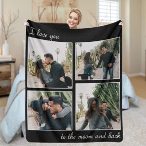 Purefly Custom Blanket Gifts for Girlfriend Boyfriend, Personalized Picture Blankets for Birthday Anniversary Wedding Valentines Couples Gifts 30" x 40" Photo 4-1