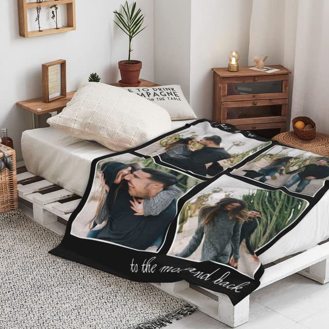 Purefly Custom Blanket Gifts for Girlfriend Boyfriend, Personalized Picture Blankets for Birthday Anniversary Wedding Valentines Couples Gifts 30" x 40" Photo 4-1