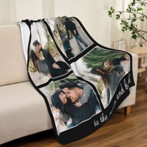 Purefly Custom Blanket Gifts for Girlfriend Boyfriend, Personalized Picture Blankets for Birthday Anniversary Wedding Valentines Couples Gifts 30" x 40" Photo 4-1