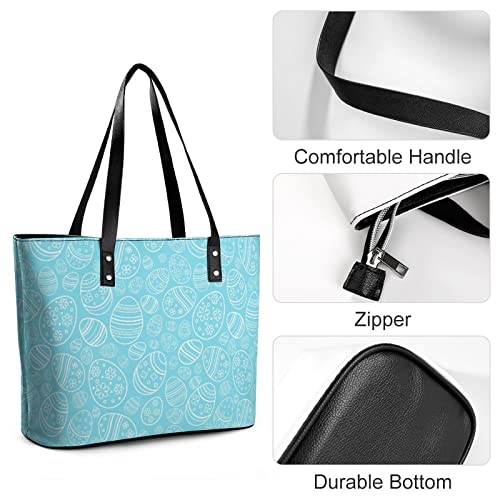 Womens Handbag Easter Eggs Leather Tote Bag Top Handle Satchel Bags For Lady