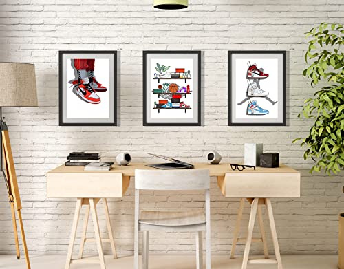 SanArt Sneakers Poster, Hypebeast,Unframed Set of 6 (8 x 10 Inch), Hypebeast Posters, Cool Posters, Posters For Boys Room, Michael Jordan Poster, Sneakers Wall Art Decor, Hypebeast Room Decor Sneakerhead Poster