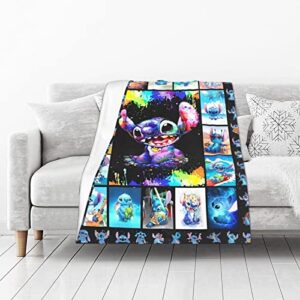 Versatile Super Soft Printed Bed Blanket Cute Flannel Fleece Blanket Cozy Warm Plush Blanket for Sofa Living Room or Outdoor Camping, Gift for Family & Friends (50" x 40")