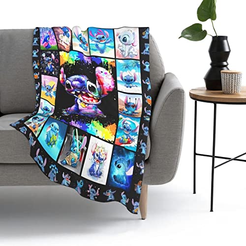 Versatile Super Soft Printed Bed Blanket Cute Flannel Fleece Blanket Cozy Warm Plush Blanket for Sofa Living Room or Outdoor Camping, Gift for Family & Friends (50" x 40")