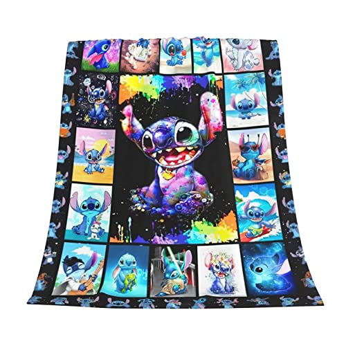 Versatile Super Soft Printed Bed Blanket Cute Flannel Fleece Blanket Cozy Warm Plush Blanket for Sofa Living Room or Outdoor Camping, Gift for Family & Friends (50" x 40")