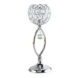 baoblaze crystal candelabrum for decorative items, candle shelf for party, household accessories, durable, silver