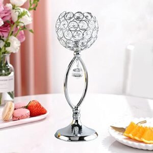 Baoblaze Crystal Candelabrum for Decorative Items, Candle Shelf for Party, Household Accessories, Durable, Silver