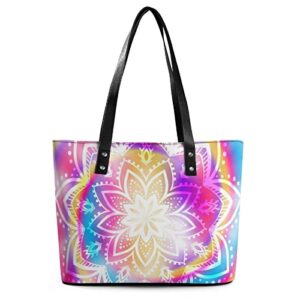womens handbag colorful floral texture leather tote bag top handle satchel bags for lady